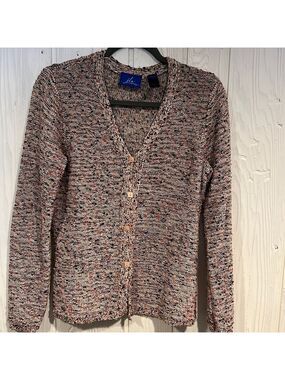 J. H. COLLECTABLES Size MEFIUM Button Down Cardigan Sweater Stretchy knit